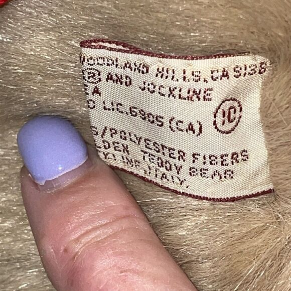 Vintage Avanti Applause Teddy Bear Plush Italy Jockline Shower Nursery 1985 15" - Picture 7 of 12